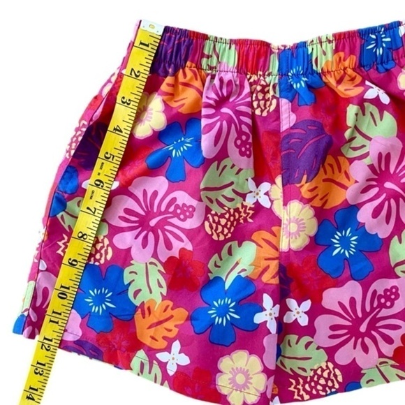 L.L. BEAN Pull-On Bright Floral Shorts/Swim, Pink/Blue/Multi, Girl's Size L 6X/7 - Picture 3 of 9